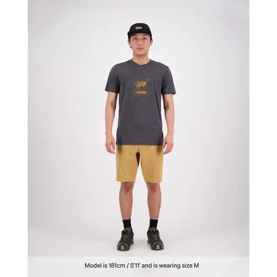 Mons Royale Koszulka męska M Zephyr Merino Cool T-Shirt Logo - Grid Smoke, Kolor: szary, Waga: 0.5, Rozmiar: S, 3 zdjęcie