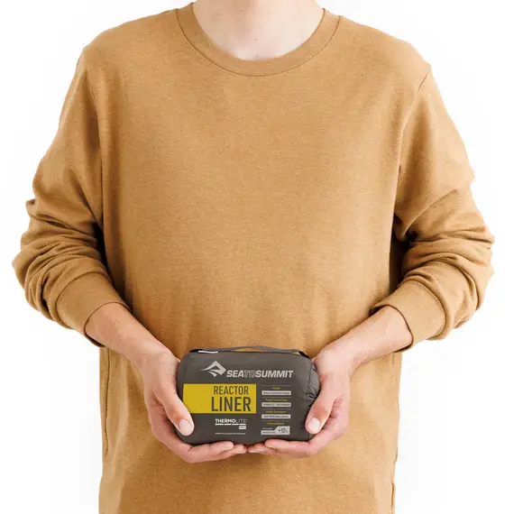 Sea To Summit Wkładka do śpiwora Reactor Sleeping Bag Liner Mummy ze ściągaczem żółty, 2 zdjęcie