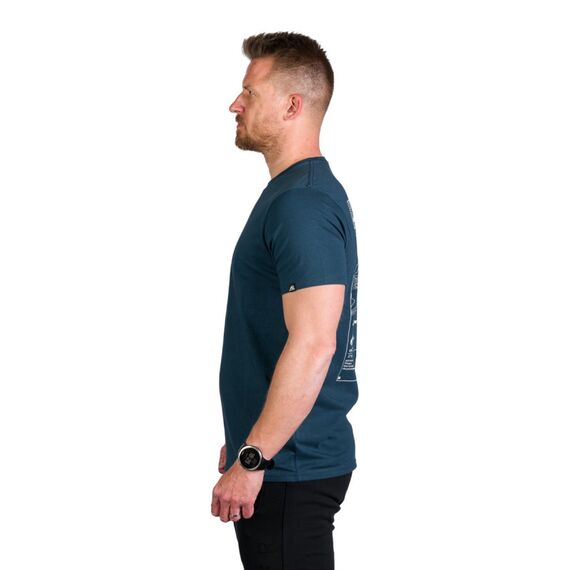 T-shirt męski z bawełny organicznej Northfinder Treton - Ink Blue, Kolor: niebieski, Waga: 1, Rozmiar: S, 2 zdjęcie