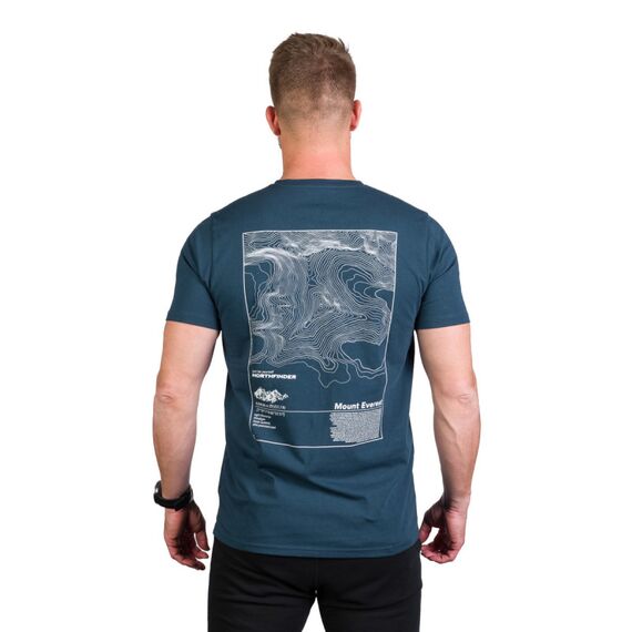 T-shirt męski z bawełny organicznej Northfinder Treton - Ink Blue, Kolor: niebieski, Waga: 1, Rozmiar: S, 3 zdjęcie