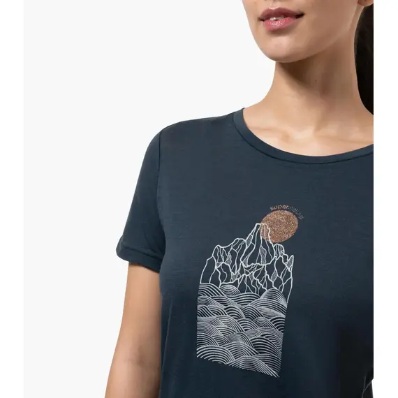 Super.Natural koszulka damska merino Preikestolen Tee niebieska, Kolor: niebieski, Waga: 0.5, Rozmiar: L, 2 zdjęcie