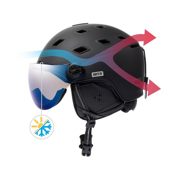 METEOR kask narciarski z regulacją rozmiaru Meteor Glide czarny, Kolor: czarny, Waga: 0.5, Rozmiar: 58-61, 11 zdjęcie