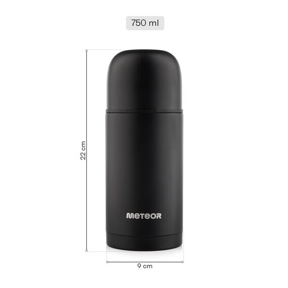 METEOR termos turystyczny na gorące napoje czarny, Kolor: czarny, Waga: 0.2, Pojemność (ml): 750, 16 zdjęcie