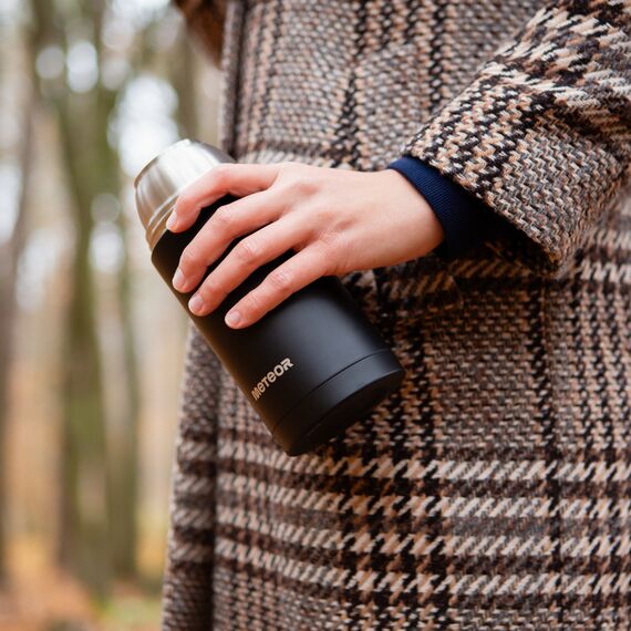 METEOR termos turystyczny na gorące napoje czarny, Kolor: czarny, Waga: 0.2, Pojemność (ml): 750, 8 zdjęcie