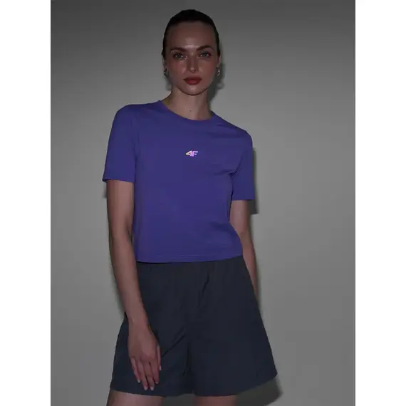 4F t-shirt damski koszulka sportowa F1701 fioletowa, Kolor: fioletowy, Rozmiar: L, 3 zdjęcie