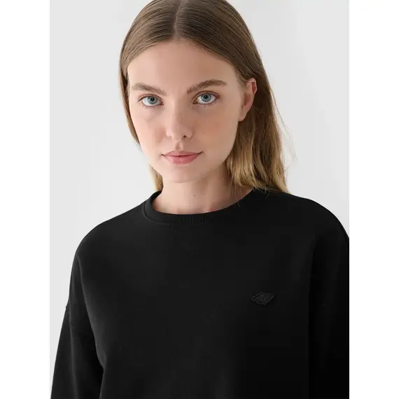 4F bluza dresowa damska luźny krój F1305 czarna, Kolor: czarny, Rozmiar: XL, 4 zdjęcie