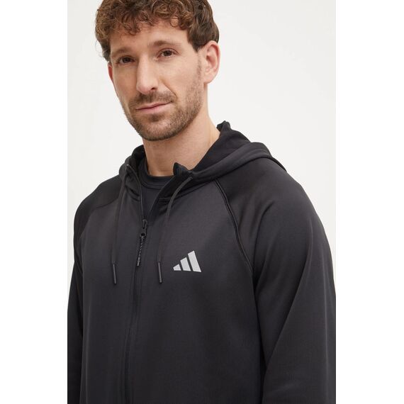 ADIDAS bluza dresowa męska na zamek z kapturem IM7489 czarna, Kolor: czarny, Waga: 0.3, Rozmiar: 2XL, 4 zdjęcie