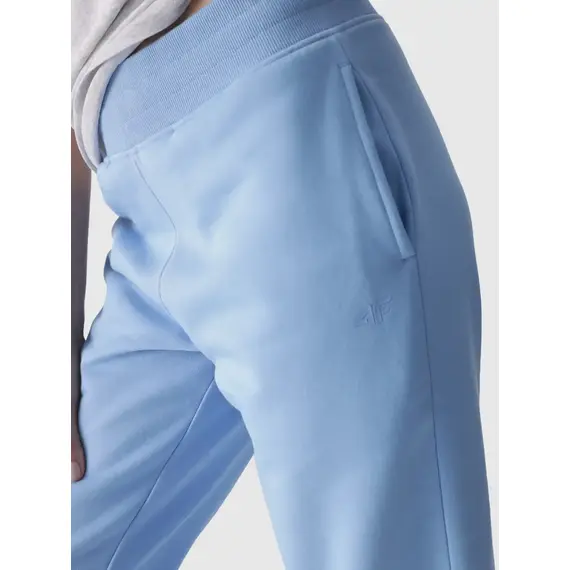 4F spodnie damskie dresowe bawełniane F0946 niebieskie, Kolor: niebieski, Rozmiar: S, 3 zdjęcie