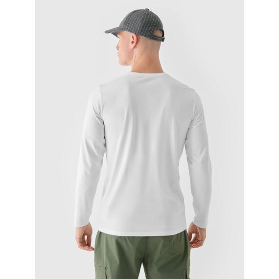 4F Longsleeve koszulka męska bawełniana M375 biała, Kolor: biały, Rozmiar: XXL, 2 zdjęcie