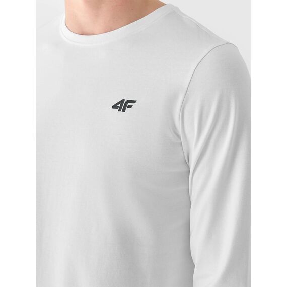 4F Longsleeve koszulka męska bawełniana M375 biała, Kolor: biały, Rozmiar: XXL, 3 zdjęcie