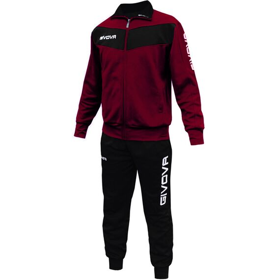GIVOVA dres sportowy męski komplet bluza i spodnie TR018 czerwony/czarny, Kolor: czerwony, Rozmiar: M