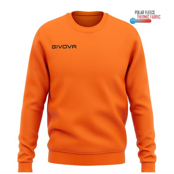 GIVOVA bluza męska polarowa sportowa G/COLLO MA019 pomarańczowa, Kolor: pomarańczowy, Rozmiar: 3XL