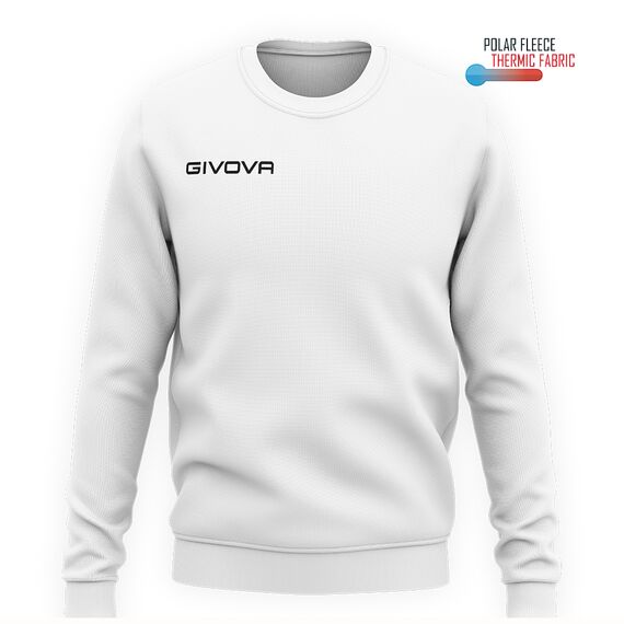 GIVOVA bluza męska polarowa sportowa G/COLLO MA019 biała, Kolor: biały, Rozmiar: 2XL