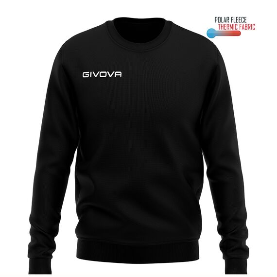 GIVOVA bluza męska polarowa sportowa G/COLLO MA019 czarna, Kolor: czarny, Rozmiar: 3XL