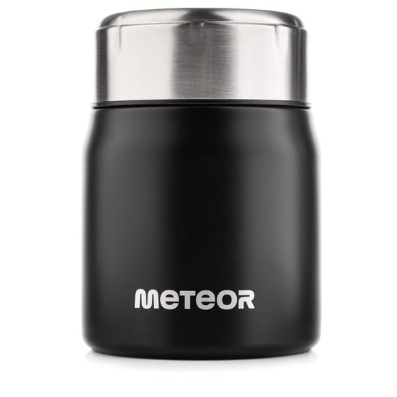 METEOR termos turystyczny obiadowy z łyżeczką czarny 500 ml