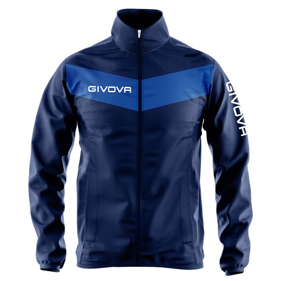 GIVOVA kurtka przeciwdeszczowa męska treningowa RJ005 granatowa/niebieska, Kolor: niebieski, Rozmiar: 2XL