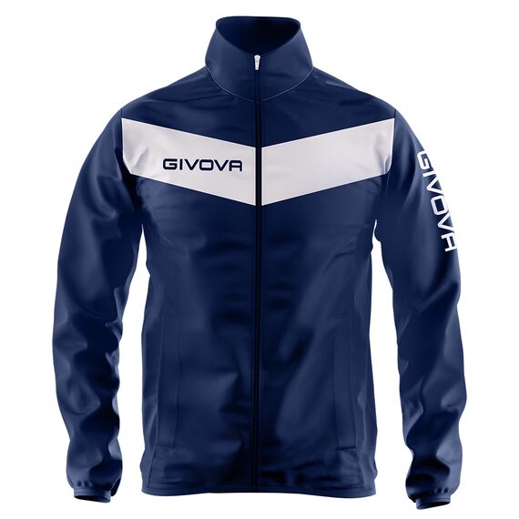 GIVOVA kurtka przeciwdeszczowa męska treningowa RJ005 granatowa/biała, Kolor: granatowy, Rozmiar: 2XL