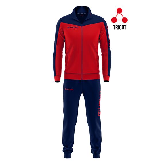 GIVOVA komplet dresowy męski spodnie i bluza TR036 granatowy/czerwony, Kolor: czerwony, Rozmiar: 2XL