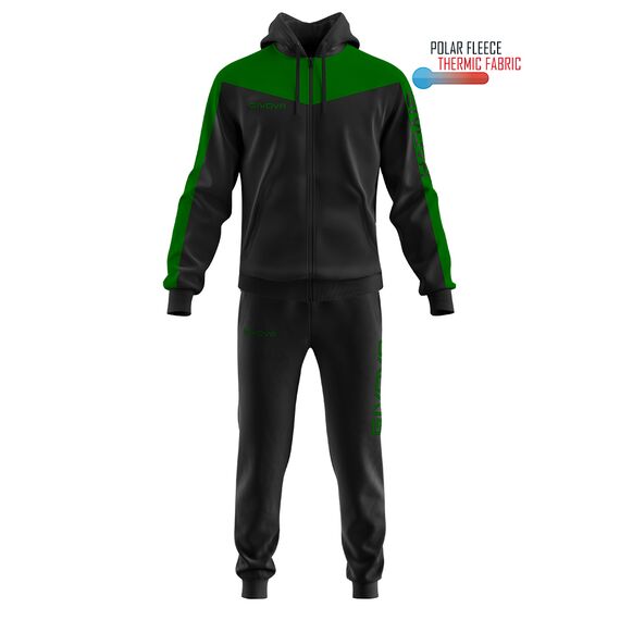 GIVOVA dres meski sportowy bluza i spodnie komplet TT013 czarny/zielony, Kolor: zielony, Rozmiar: L