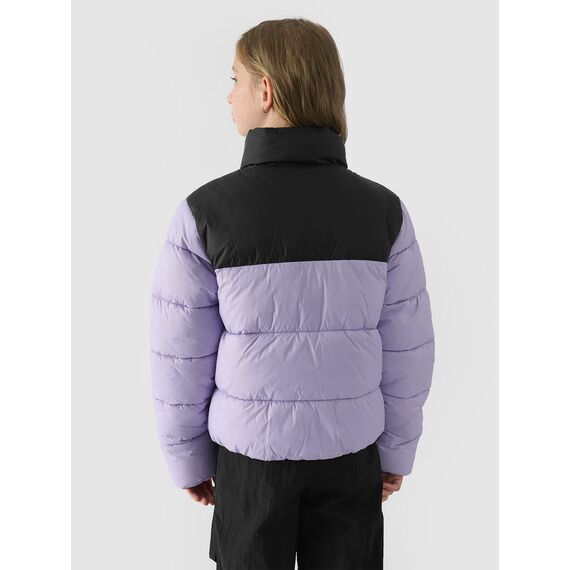4F kurtka puchowa dziecięca dla dziewczynek 4FJWAW24TDJAF452 fioletowa, Kolor: fioletowy, Rozmiar: 128, 2 zdjęcie
