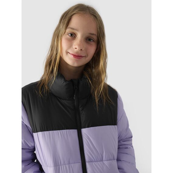 4F kurtka puchowa dziecięca dla dziewczynek 4FJWAW24TDJAF452 fioletowa, Kolor: fioletowy, Rozmiar: 128, 4 zdjęcie