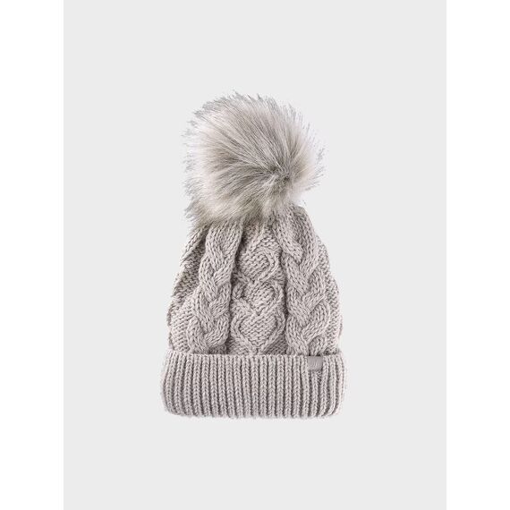 4F czapka zimowa dziecięca z pomponem 4FJWAW24ACAPF421 beżowa, Kolor: beżowy, Rozmiar: one size