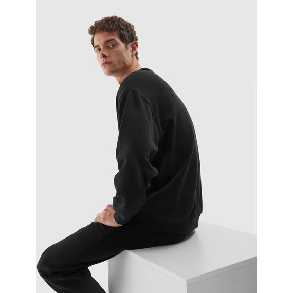 4F bluza dresowa bez kaptura bawełniana unisex 4FWAW24TSWSU1313 czarna, Kolor: czarny, Rozmiar: L, 3 zdjęcie