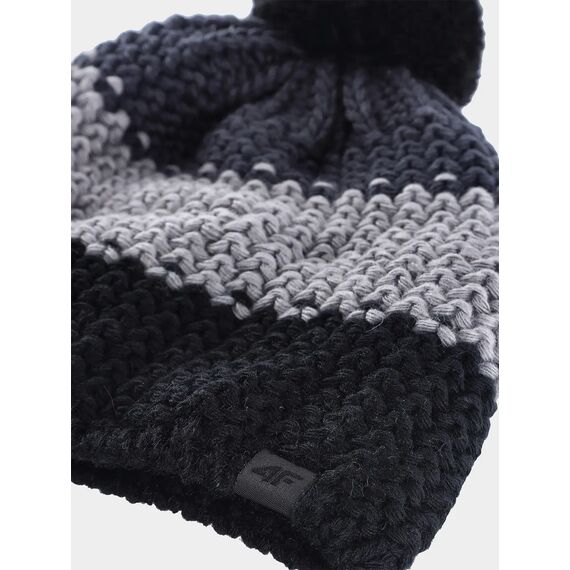4F czapka bawełniania dziecięca z pomponem M432 czarna, Kolor: czarny, Rozmiar: one size, 2 zdjęcie 4F czapka bawełniania dziecięca z pomponem M432 czarna, Kolor: czarny, Rozmiar: one size, 2 zdjęcie
