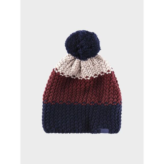 4F czapka bawełniania dziecięca z pomponem M432 czerwona, Kolor: czerwony, Rozmiar: one size