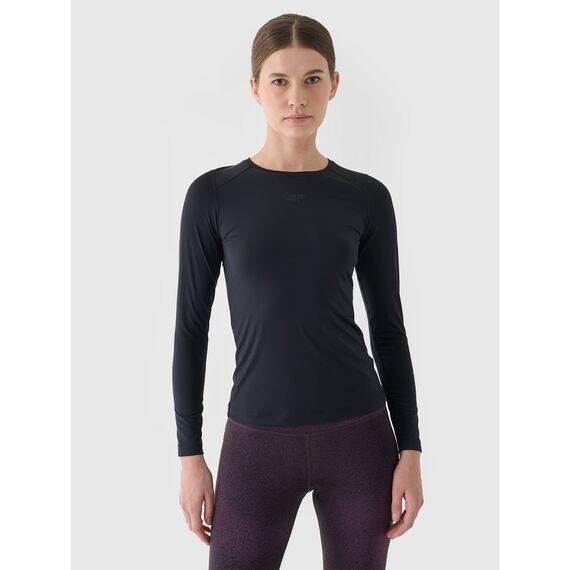4F koszulka treningowa damska z długim rękawem longsleeve 4FWAW24TFLOF276 czarna, Kolor: czarny, Rozmiar: L