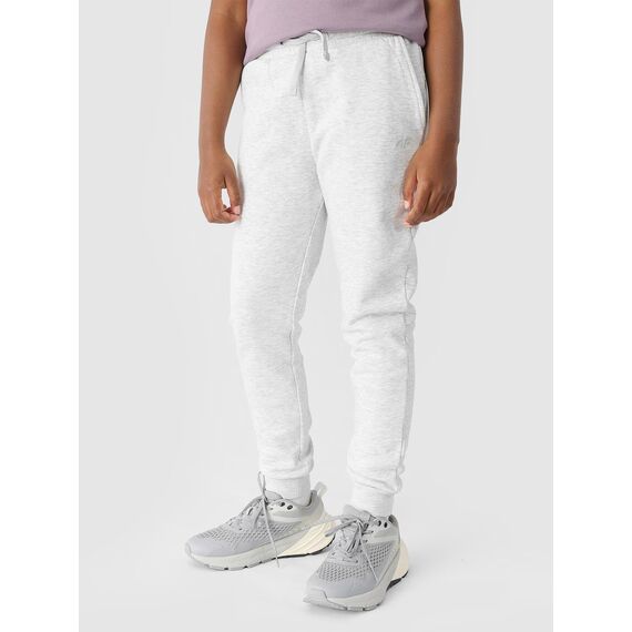 4F JUNIOR Spodnie dresowe joggery dziewczęce F0828 szare, Kolor: szary, Rozmiar: 140, 5 zdjęcie