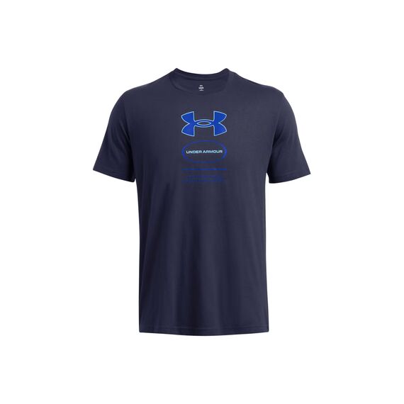 UNDER ARMOUR koszulka męska t-shirt bawełniany Branded GEL Stack granatowa, Kolor: granatowy, Rozmiar: L