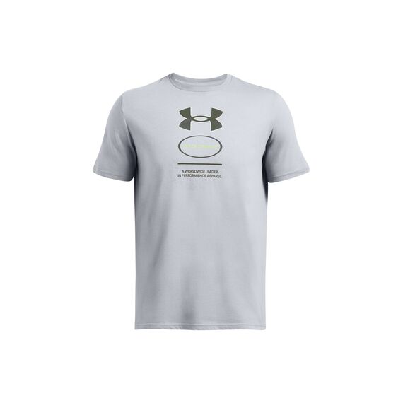UNDER ARMOUR koszulka męska t-shirt bawełniany Branded GEL Stack szara, Kolor: szary, Rozmiar: M