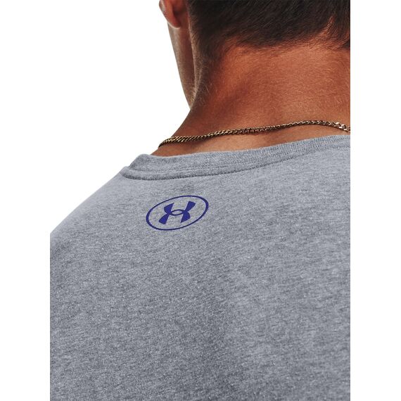 UNDER ARMOUR t-shirt męski koszulka bawełniana sportowa BIG LOGO szara, Kolor: szary, Rozmiar: S, 3 zdjęcie