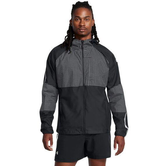 UNDER ARMOUR kurtka do biegania męska z kapturem LAUNCH ELITE CW czarna, Kolor: czarny, Rozmiar: L