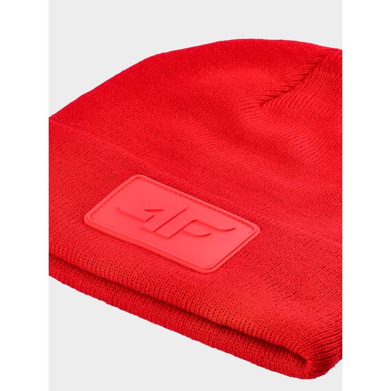 4F czapka bawełniana zimowa U433 czerwona, Kolor: czerwony, Rozmiar: one size, 2 zdjęcie