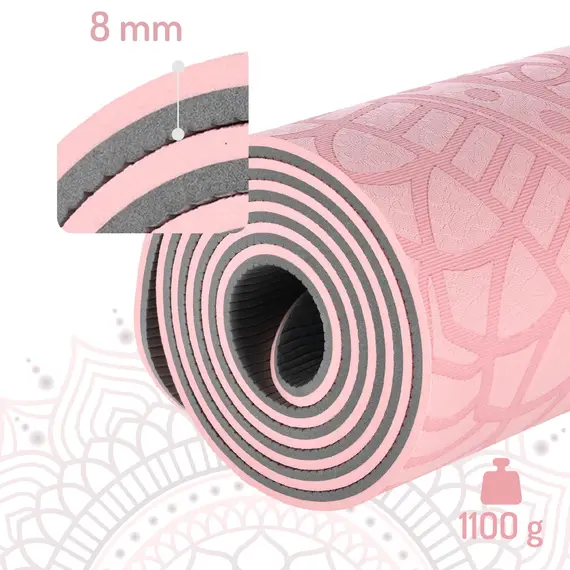 HMS mata fitness do ćwiczeń jogi YM10 różowa, Kolor: różowy, Rozmiar: one size, 5 zdjęcie