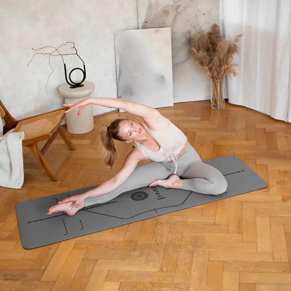 HMS mata fitness do ćwiczeń jogi YM10 szara, Kolor: szary, Rozmiar: one size, 3 zdjęcie