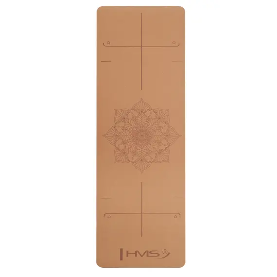 HMS mata fitness do ćwiczeń jogi YM10 korkowa, Kolor: brązowy, Rozmiar: one size, 2 zdjęcie