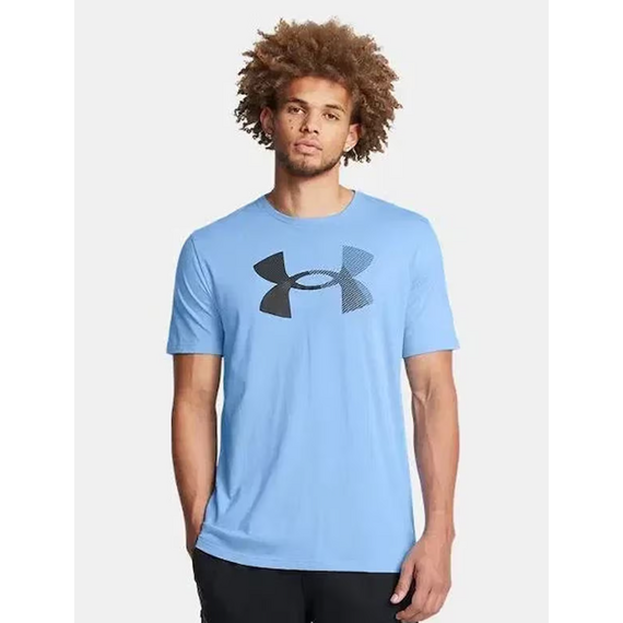 UNDER ARMOUR t-shirt męski koszulka bawełniana sportowa BIG LOGO niebieska, Kolor: niebieski, Rozmiar: L