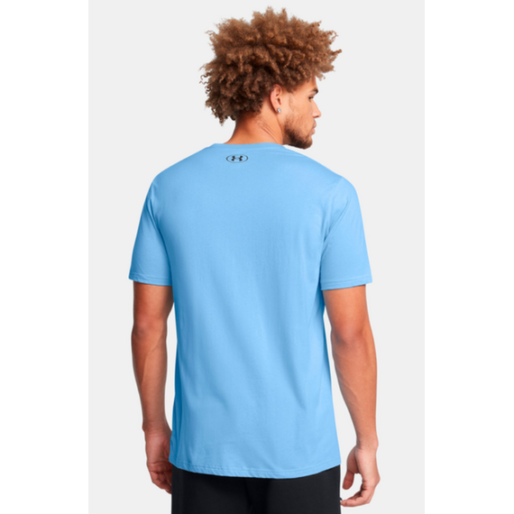 UNDER ARMOUR t-shirt męski koszulka bawełniana sportowa BIG LOGO niebieska, Kolor: niebieski, Rozmiar: S, 2 zdjęcie