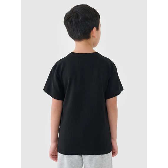 4F koszulka bawełniana t-shirt dla chłopca 4FJWMM00TTSHM2331 czarna, Kolor: czarny, Rozmiar: 140, 4 zdjęcie