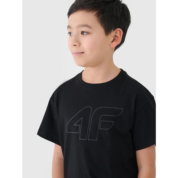 4F koszulka bawełniana t-shirt dla chłopca 4FJWMM00TTSHM2331 czarna, Kolor: czarny, Rozmiar: 122, 5 zdjęcie
