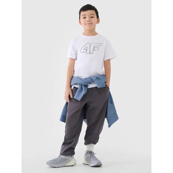 4F koszulka bawełniana t-shirt dla chłopca 4FJWMM00TTSHM2331 biała, Kolor: biały, Rozmiar: 158, 5 zdjęcie