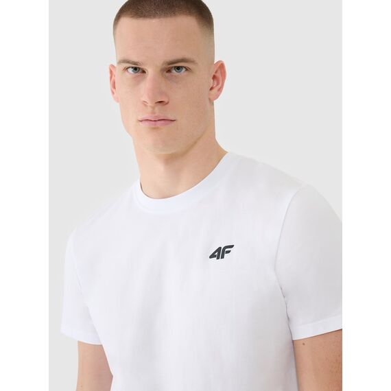 4F t-shirt męski koszulka bawełniana 4FWMM00TTSHM2256 biały, Kolor: biały, Rozmiar: L, 4 zdjęcie