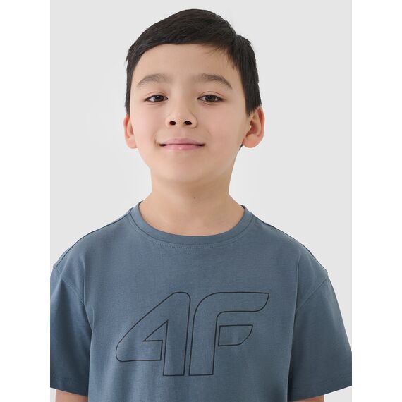 4F koszulka bawełniana t-shirt dla chłopca 4FJWSS25TTSHM2325 zielona, Kolor: zielony, Rozmiar: 122, 5 zdjęcie