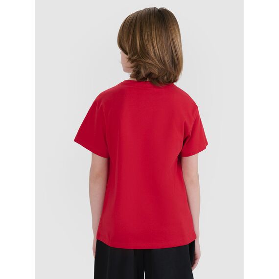 4F koszulka bawełniana t-shirt dla chłopca 4FJWSS25TTSHM2325 czerwona, Kolor: czerwony, Rozmiar: 122, 2 zdjęcie