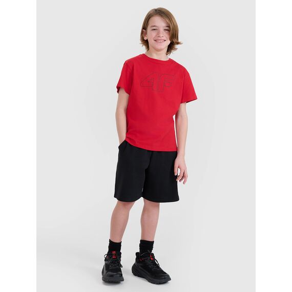 4F koszulka bawełniana t-shirt dla chłopca 4FJWSS25TTSHM2325 czerwona, Kolor: czerwony, Rozmiar: 122, 4 zdjęcie