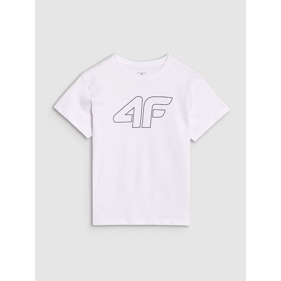 4F t-shirt dziecięcy koszulka dla dziewczynki oversize 4FJWMM00TTSHF2333 biały, Kolor: biały, Rozmiar: 122, 5 zdjęcie