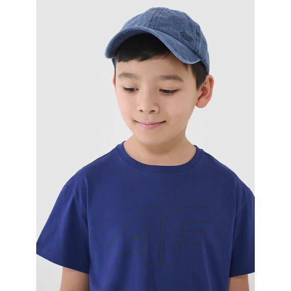 4F koszulka bawełniana t-shirt dla chłopca 4FJWSS25TTSHM2325 niebieska, Kolor: niebieski, Rozmiar: 158, 4 zdjęcie